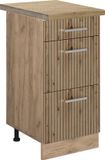 Vicco R-Line Meuble bas de cuisine – 40 cm avec tiroirs, chêne WB Artisanaal eiken