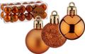 Krist Kerstballen - 24x ST - Oranje - Kunststof - 3 cm - Glitter - Mat