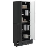 vidaXL Kast Set 2 st Zwart Bewerkt hout