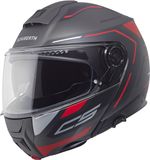 Schuberth C5 Omega Mat Antraciet Zwart Rood Systeemhelm - Helm
