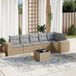 Maison Exclusive - Ensemble de jardin, 7 pièces, avec coussins, beige, en polyrotin