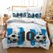 TRANKIELO® - Housse de couette 3D football pour enfants - Microfibre - Inclut 2 taies d'oreiller - 200 x 200 cm
