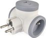 EMOS - Frans dubbel stopcontact met 2 USB-poorten en schakelaar - voor binnen (IP20) - 250V/16A/3680W - wit/grijs - Frans type