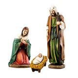 Kerststal 3-delig van kunsthars met sokkel van 20 cm
