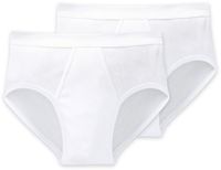 Schiesser Cotton Essentials sportslips (2-pack) - Doppelripp met gulp - wit