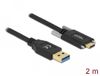 Delock SuperSpeed USB (USB 3.2 Gen 2) Cable Type-A male to USB Type-C™ male with screws on the sides 2 m