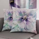 PETTI Artigiani Italiani - Paar kussenslopen 35 x 35 cm van microvezel, decoratief kussen voor slaapkamer, bank, woonkamer, set van 2 kussenslopen, bloemenpatroon 159, 100% Made in Italy