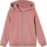 Vertbaudet sweater met rits met capuchon voor meisjes oudroze