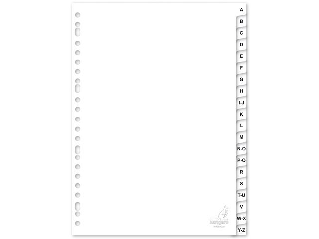 Kangaro tabblad A4 letters PP 120mµ wit 23-gaats 20-delig A-Z