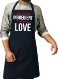Bellatio Decorations The secret ingredient cadeau katoenen schort navy voor heren
