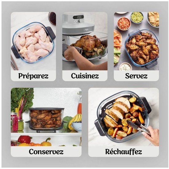 Ninja Glazen Airfryer NJ-AS090CHWH 2100W Wit