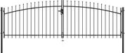 VidaXL Hekkenpoorten woerden 400 x 150 cm staal grijs vergrendelbaar