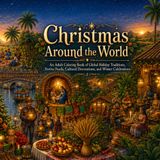 Christmas Around the World: An Adult Grayscale Coloring Book of Global Holiday Traditions, Festive Foods, Cultural Decorations, and Winter Celebrations