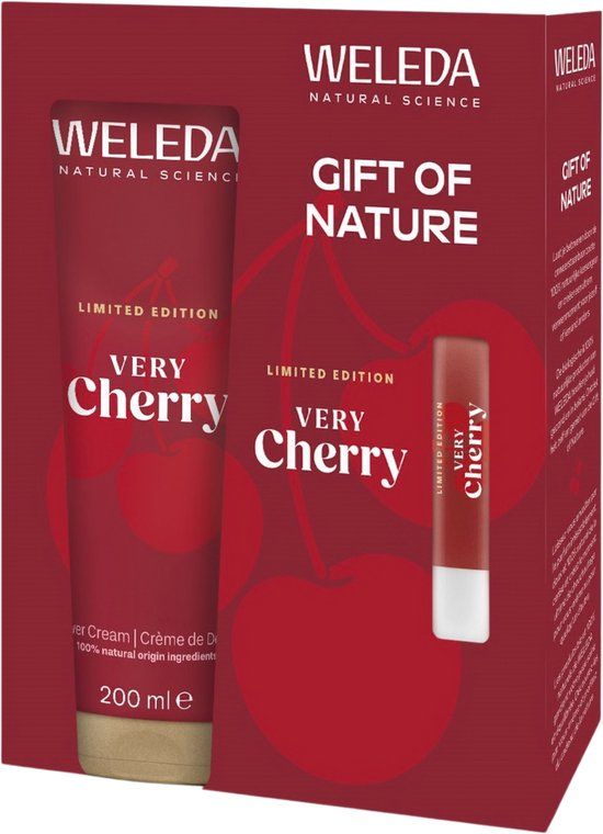 WELEDA Very Cherry Cadeauset - Douchecrème & Lippenbalsem - Kersen - Limited Edition