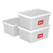 Cetomo 35L x 3 opbergdozen, draag plastic opbergdoos met deksels, organiserende container met handvat en veilige vergrendelende gespen, stapelbaar, nestbaar, draagtas voor thuiskantoor kleding, 35L