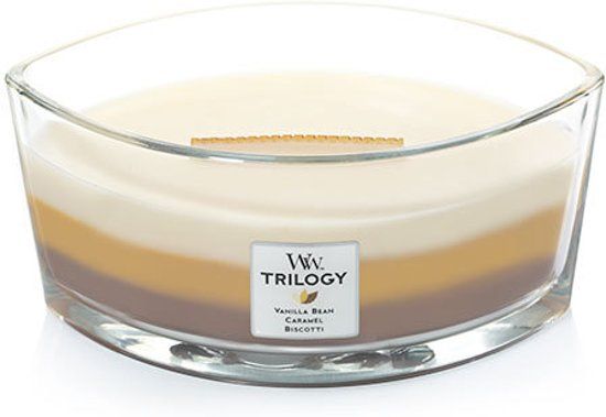 Woodwick Trilogy HearthWick Flame Ellipse Candle Cafe Sweets - 0663595769044