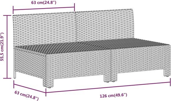 vidaXL 8-delige Loungeset met kussens poly rattan grijs