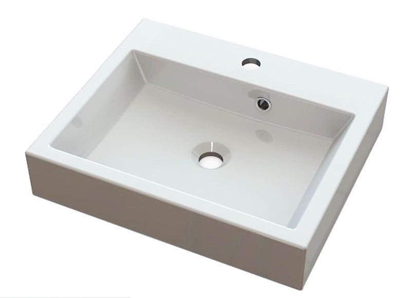 Sapho ORINOKO kunst marmerwastafel 50x10cm - Wit