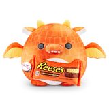Snackles Super Sized 35 cm, Dragon (Reese's), door ZURU Knuffelig Squishy Comfort 35 cm pluche met licentiesnack merkaccessoire (draak)