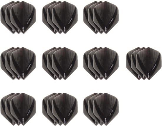 Dragon Darts 10 Sets 30 stuks Stevige XS100 Vista - flights - Multipack - Grijs smokey