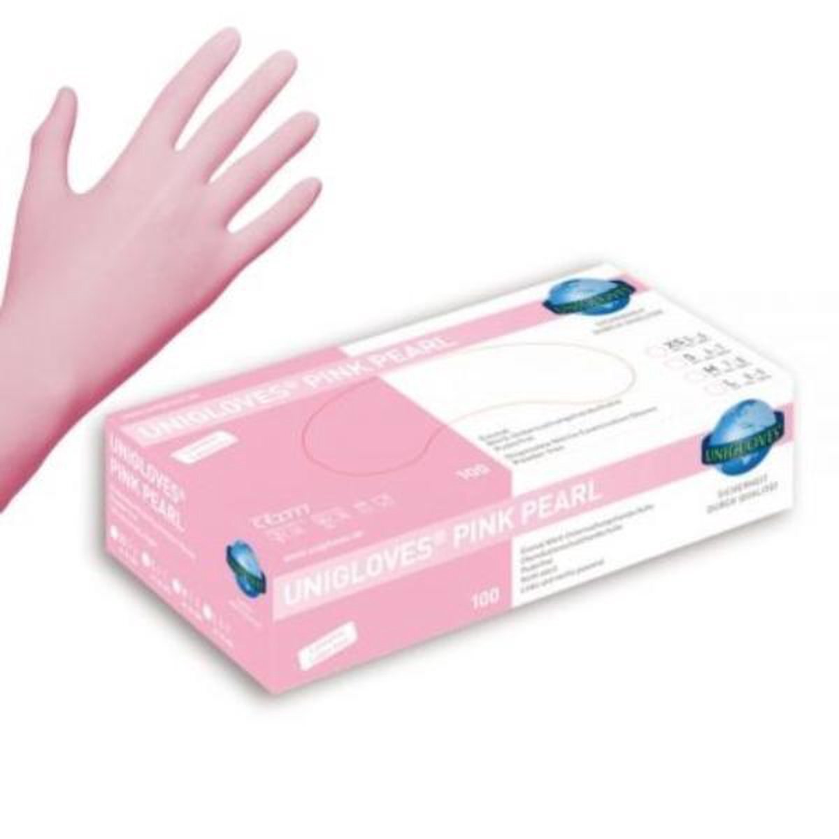 Unigloves Pink pearl nitrile handschoenen 100 stuks - Maat - MEDIUM