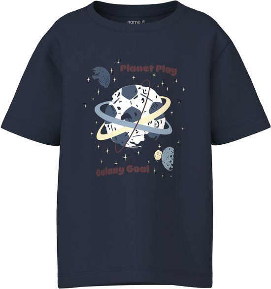 NAME IT Jongens T-shirt Navy Blazer Katoen Ronde hals Printopdruk - maat 110