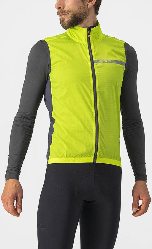 Castelli Squadra Stretch Vest - Men - XXL - Electric Lime/Dark Gray