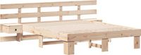 vidaXL Bedframe met hoofdeinde, bruin, 160 x 200 cm, massief grenenhout
