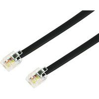 Temium Ethernet RJ-11 male naar Ethernet RJ-11 male kabel 10 m Zwart