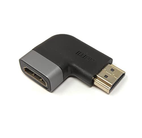 Systems HDMI-adapter 4K standaard stekker naar bus hoek kabel in grijs