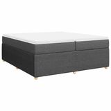 vidaXL Boxspring met matras, stof, donkergrijs, 200x200 cm