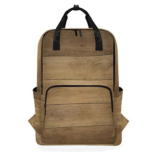 MONTOJ Travel Rugzak Bruin Houten Tegels Patroon School Rugzak