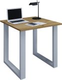 VCM bureau Lona U, 80x80x76 cm, Spaanplaat, Silber / Honig-Eiche