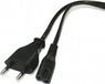 Câble réseau 230V, câble d'alimentation, CEE7 (fiche) - C7, 2 mètre, certifié VDE, noir, avec connecteur 2 pôles