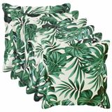 vidaXL - Kussensloop - 6 st - Houten Bladpatroon - 30 x 30 cm - Polyester