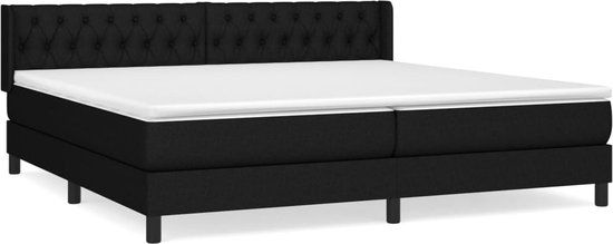 vidaXL Boxspring met matras stof zwart 200x200 cm