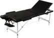 vidaXL Inklapbare massagetafel 3 zones met aluminium frame (zwart)