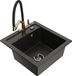 Mexen Vito granieten spoelbak 1-kamer met Duo keukenkraan, zwart/goud metallic