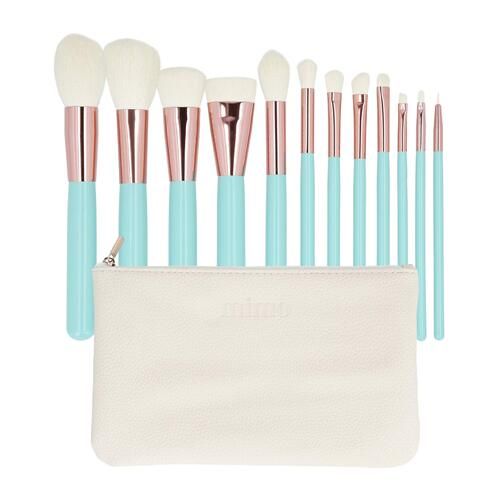 Mimo Makeup Brush Turquoise 12 Pcs Set