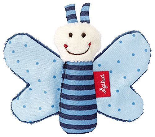 Sigikid 41180 grijpende vlinder Red Stars meisjes en jongens babyspeelgoed aanbevolen vanaf de geboorte blauw