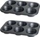 Gerimport Moule à manqué - 2x pièces - muffins et cupcakes - 31 x 21 cm - moule de cuisson