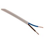 Zenitech - Elektrische Voedingskabel H05VV-F 2x1.5mm² Flexibel - Huishoudkabel Ideaal Voor Huishoudelijke Apparaten - Slijtvast - Wit - 25m