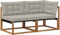 vidaXL Outdoor Middelste en Hoekbank Massief Acacia Hout Naturel