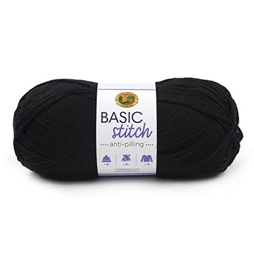Lion Brand Yarn Basic Stitch Anti Pilling Yarn - Black - 1 Skein