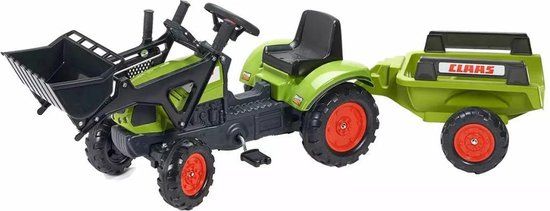 FALK Claas Arion 410 Traptractor met Voorlader en Aanhanger - Groen