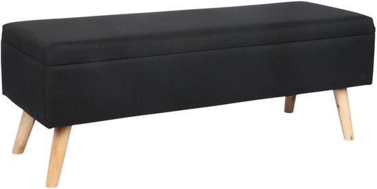 Merkloos Zitbank met opbergruimte - 40x110x40 cm - zwart