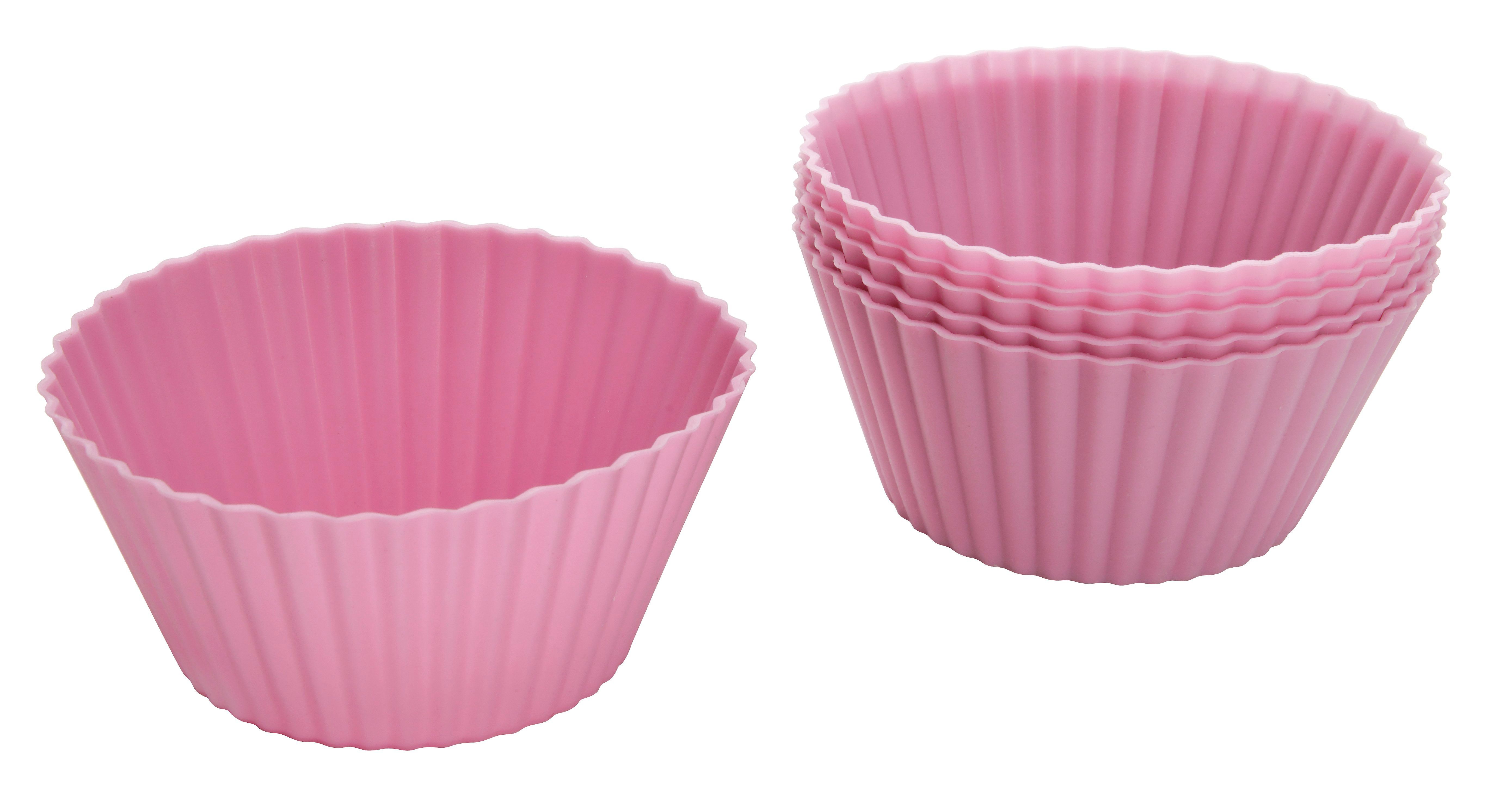 FACKELMANN 43928 - Bakvorm - 6 stuks - Rond - Crème/Roze - Silicone