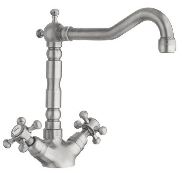 Reitano Rubinetteria ANTEA Keukenmengkraan met retro uitloop, geborsteld nikkel