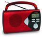 Radio portable - Affichage numérique de la fréquence - Poignée rabattable - Format compact - Rouge