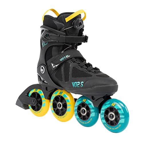 K2 Skate VO2 S 100 X BOA Unisex - inline skates voor volwassenen - zwart - blauw - geel - 30G0142, EU: 45 (UK: 10.5 / US: 11.5)